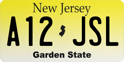 NJ license plate A12JSL