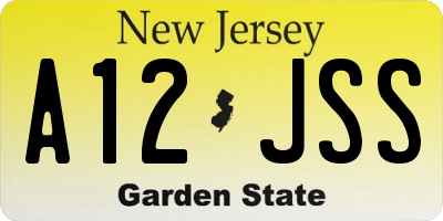 NJ license plate A12JSS