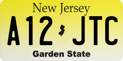 NJ license plate A12JTC