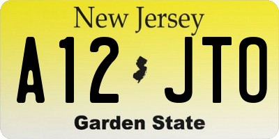 NJ license plate A12JTO