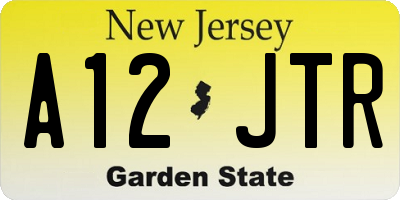 NJ license plate A12JTR