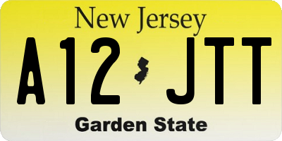 NJ license plate A12JTT