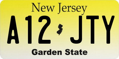 NJ license plate A12JTY
