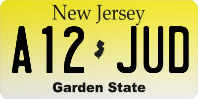 NJ license plate A12JUD