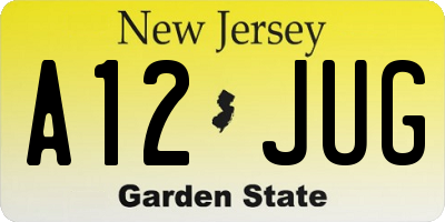NJ license plate A12JUG