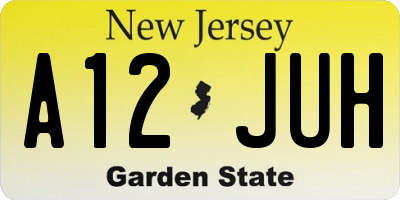 NJ license plate A12JUH