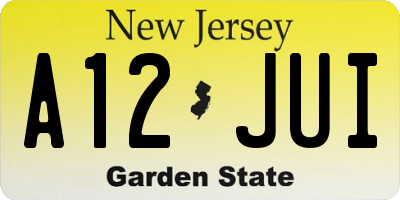 NJ license plate A12JUI