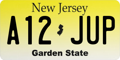 NJ license plate A12JUP