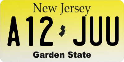 NJ license plate A12JUU