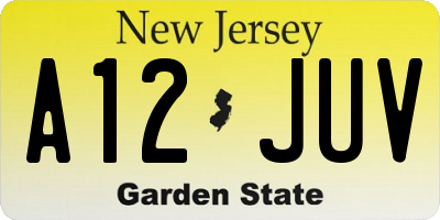 NJ license plate A12JUV