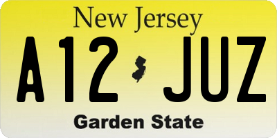 NJ license plate A12JUZ