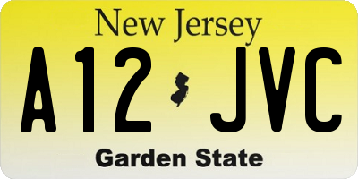 NJ license plate A12JVC