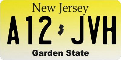 NJ license plate A12JVH