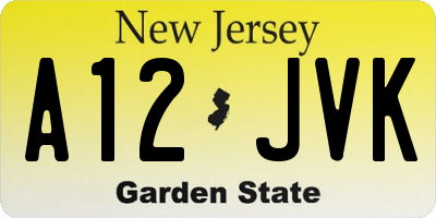 NJ license plate A12JVK