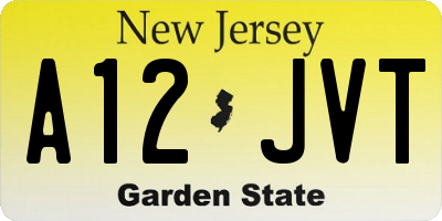NJ license plate A12JVT