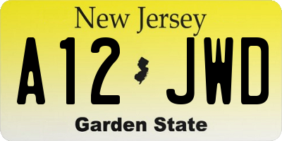 NJ license plate A12JWD