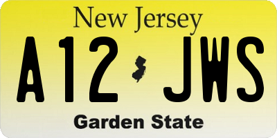 NJ license plate A12JWS