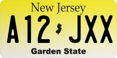 NJ license plate A12JXX