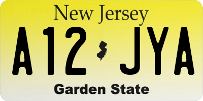 NJ license plate A12JYA