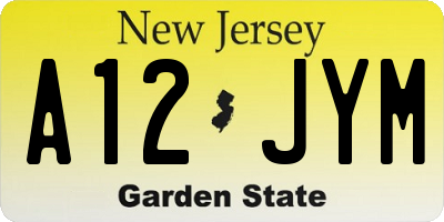 NJ license plate A12JYM