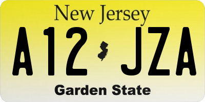 NJ license plate A12JZA