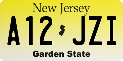 NJ license plate A12JZI