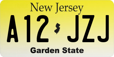 NJ license plate A12JZJ