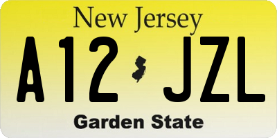 NJ license plate A12JZL