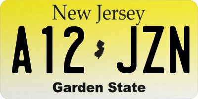 NJ license plate A12JZN