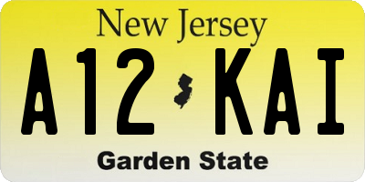 NJ license plate A12KAI