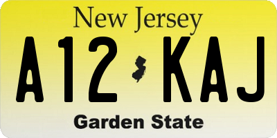 NJ license plate A12KAJ
