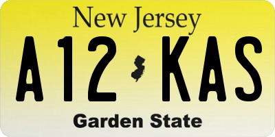 NJ license plate A12KAS