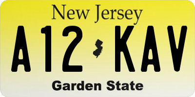 NJ license plate A12KAV