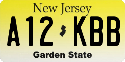 NJ license plate A12KBB