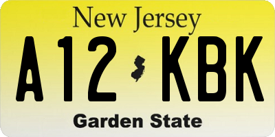 NJ license plate A12KBK