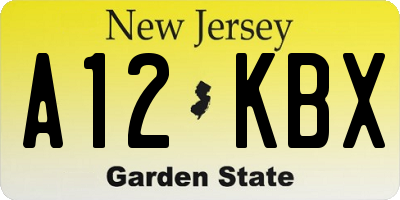 NJ license plate A12KBX