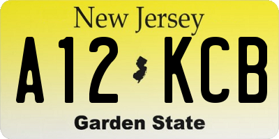 NJ license plate A12KCB