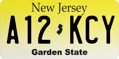 NJ license plate A12KCY