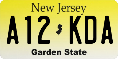NJ license plate A12KDA