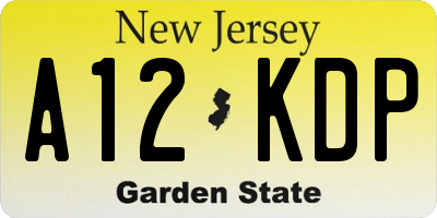 NJ license plate A12KDP