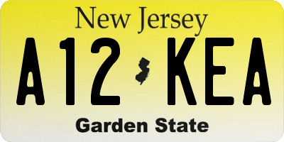 NJ license plate A12KEA