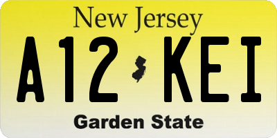 NJ license plate A12KEI
