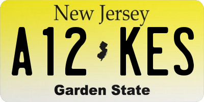 NJ license plate A12KES