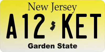NJ license plate A12KET