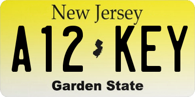 NJ license plate A12KEY