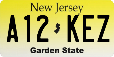 NJ license plate A12KEZ
