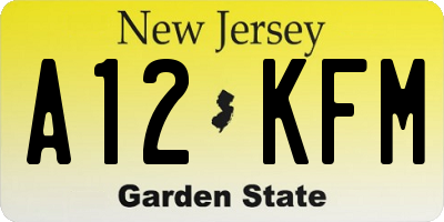 NJ license plate A12KFM