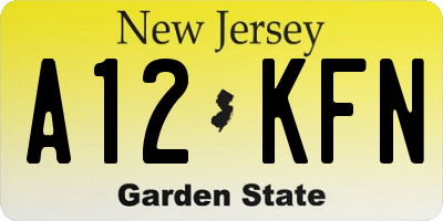 NJ license plate A12KFN