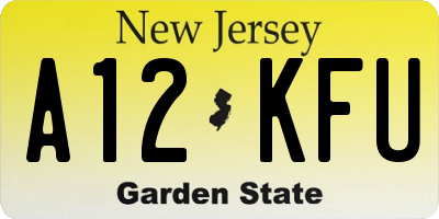 NJ license plate A12KFU