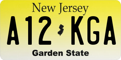 NJ license plate A12KGA